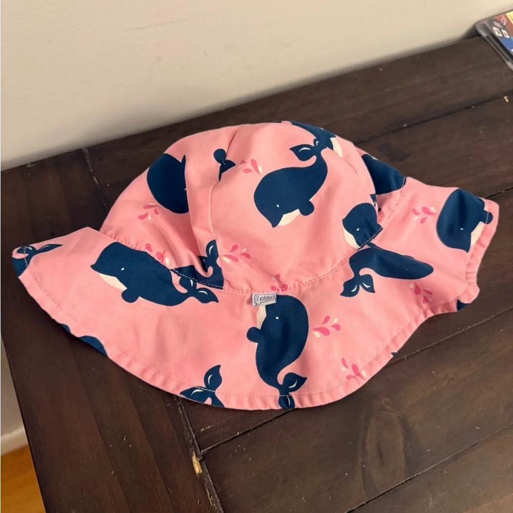 i play Toddler UPF 50+ Sun Hat Pink Whale Print 2–4 Years